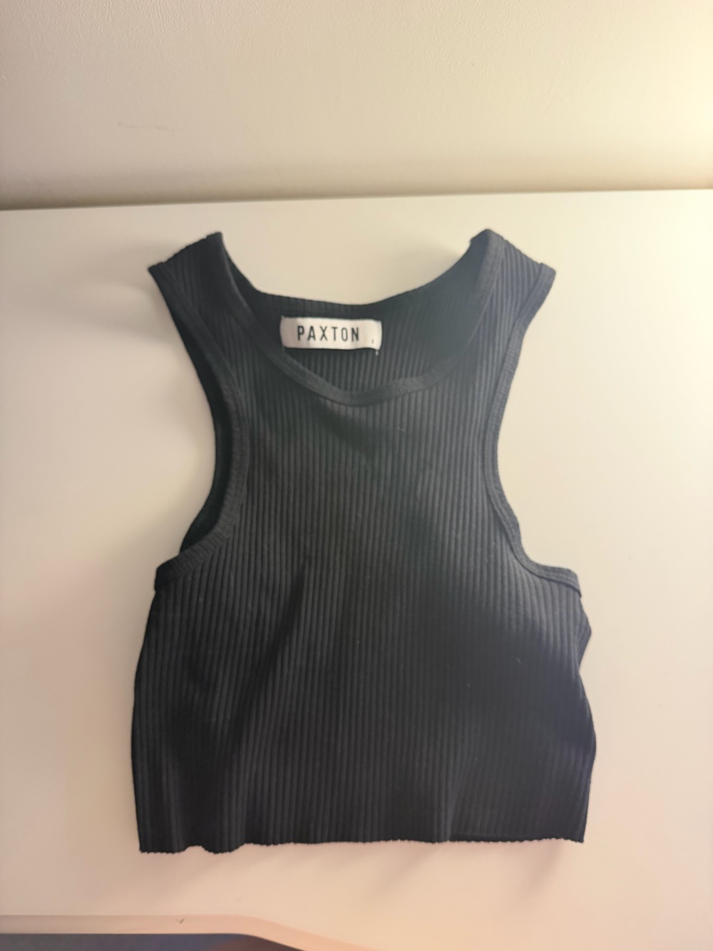 Black Ribbed Crop Tank